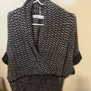 Chic Cowl Neck Sweater in Black and White